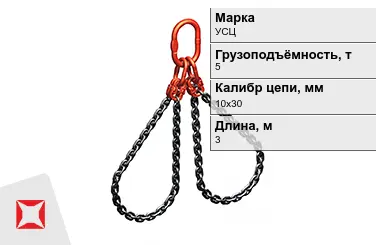 Строп цепной УСЦ 5 т 10x30x3000 мм ГОСТ 22956-83 в Таразе