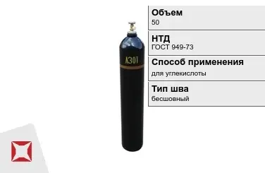 Стальной баллон ВПК 50 л для углекислоты бесшовный в Таразе